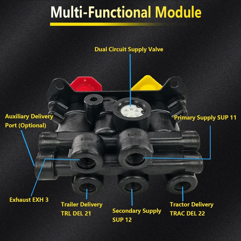 ZUVELLO 800516 Trailer Parking Brake Dash Control Module Valve Fit For Kenworth Peterbilt Volvo Western Star Trucks - Image 3